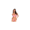 Ensemble 2 pièces rose imprimé floral, soutien gorge et string 